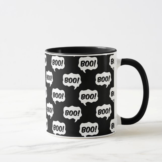 Halloween Boo Speech Bubble Motif Mug (Droite)