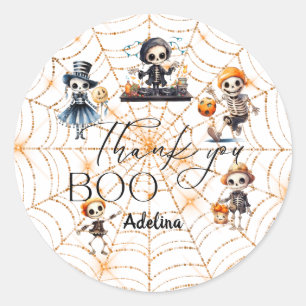 Halloween Boo Spooky Skeletons Costume Baby Shower Classic Round Sticker