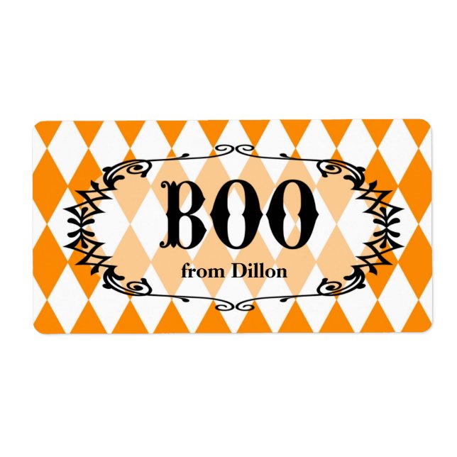 Halloween Boo traitement personnalisé Étiquette sa (Devant)
