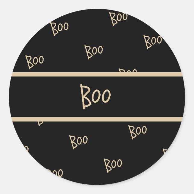 Halloween boo typography classic round sticker (Front)