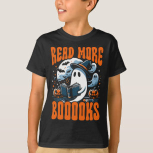 Halloween Book Lover Ghost Boo Pun Read More Boook T-Shirt