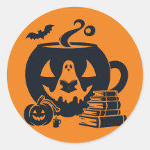 Halloween Book Lover Pumpkin Sticker