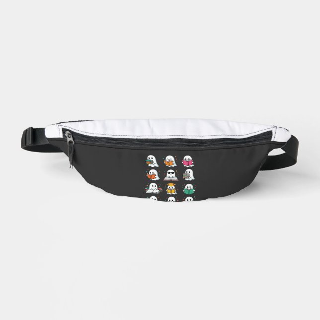 Halloween Book Reading Ghosts Kawaii Library Desig Fanny Pack (Front)