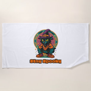Halloween Bookish Spookily Cozy and Cleverly Lite Beach Towel