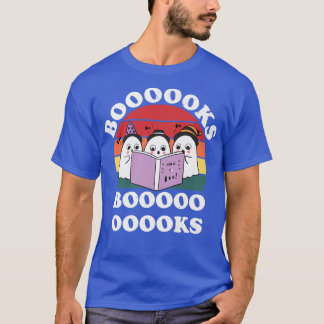 Halloween Books Cute Ghost Boo Reading Books Adult T-Shirt