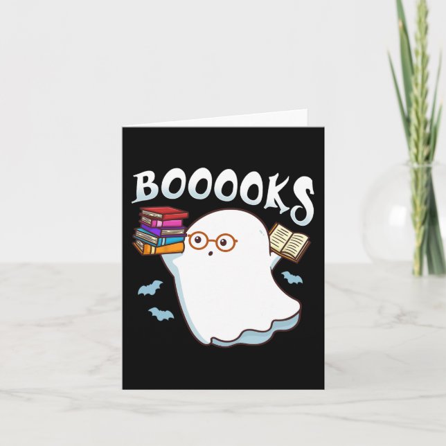 Halloween Books Librarian English Teacher Reader R Card (Front)