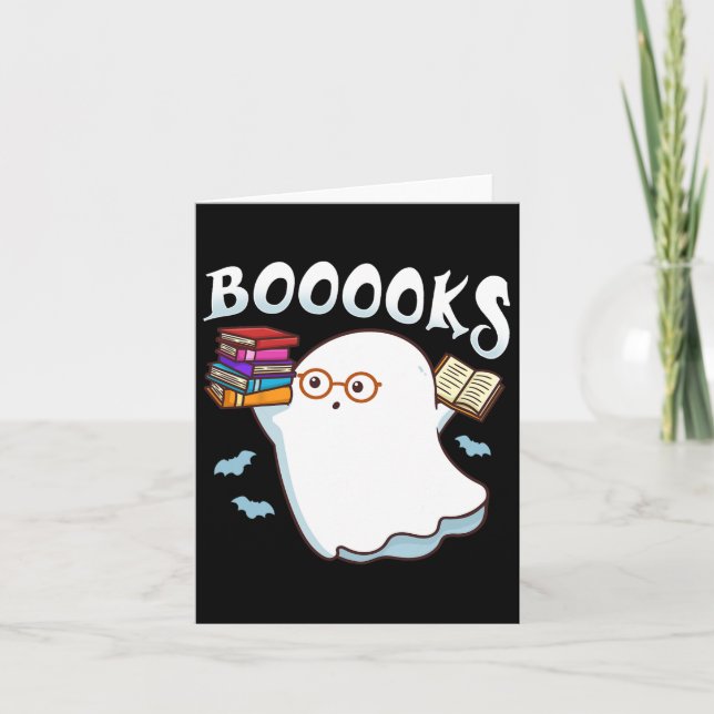 Halloween Books Librarian English Teacher Reader R Card (Front)