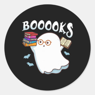 Halloween Books Librarian English Teacher Reader R Classic Round Sticker