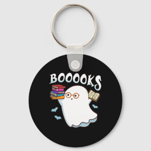 Halloween Books Librarian English Teacher Reader R Keychain