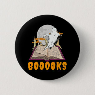 Halloween boooks. Ghost reading halloween 2 Inch Round Button