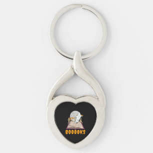 Halloween boooks. Ghost reading halloween Keychain