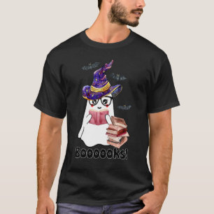 Halloween Booooks Ghost Reading Boo Read Books Lib T-Shirt