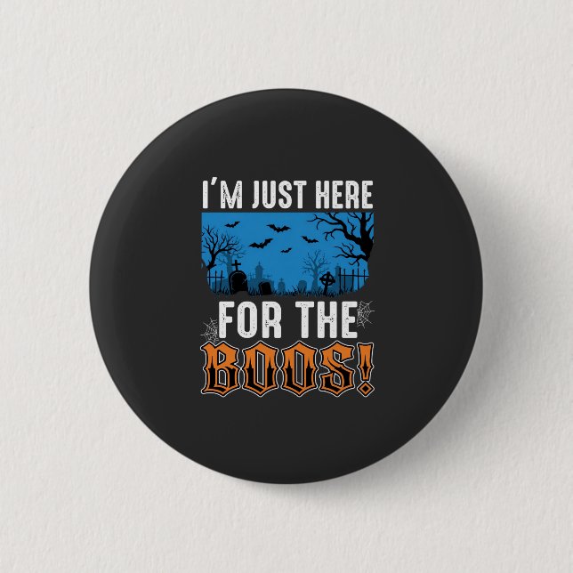 Halloween Boos Ghost Graveyard Vector Design_1 2 Inch Round Button (Front)