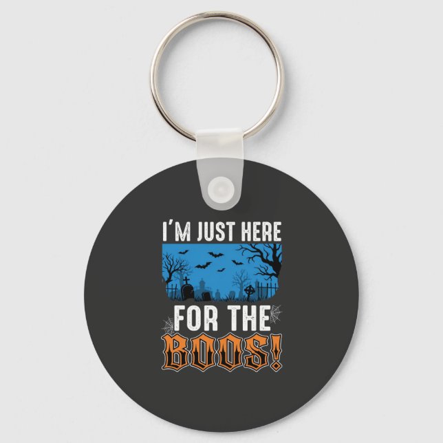 Halloween Boos Ghost Graveyard Vector Design_1 Keychain (Front)