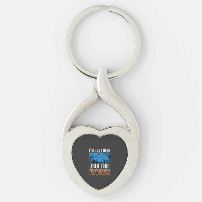 Halloween Boos Ghost Graveyard Vector Design_1 Keychain (Front)