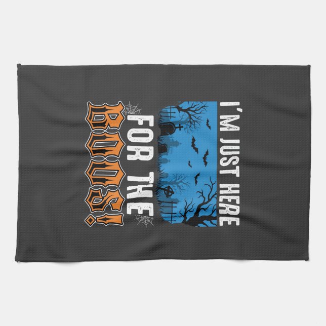 Halloween Boos Ghost Graveyard Vector Design_1 Kitchen Towel (Horizontal)