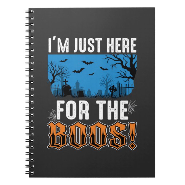 Halloween Boos Ghost Graveyard Vector Design_1 Notebook (Front)