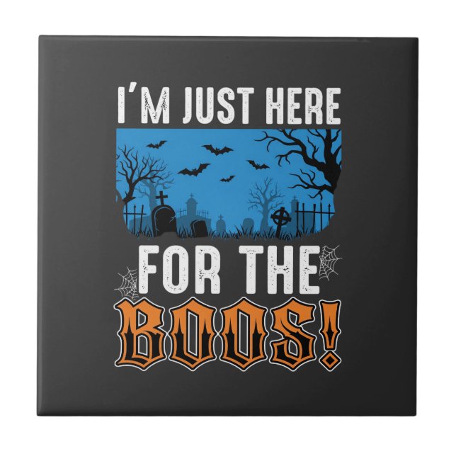 Halloween Boos Ghost Graveyard Vector Design_1 Tile (Front)