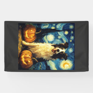 Halloween Border Collie Fall Pumpkin Banner