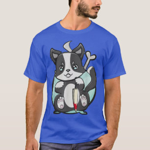 Halloween Border Collie Herding Dog Cute Anime Hor T-Shirt