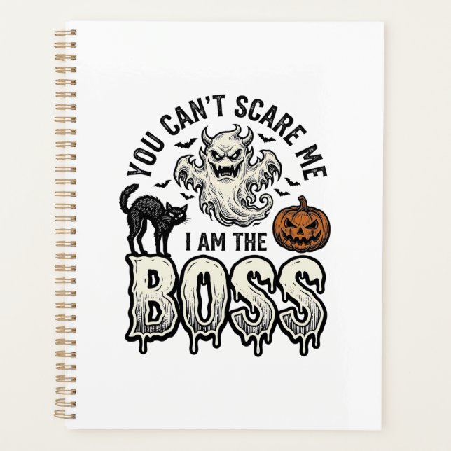 Halloween Boss Ghost Vintage Engraving Shirt Desig Planner (Front)