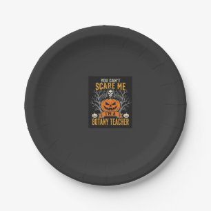 Halloween Botany Teacher Skeleton Pumpkin Design Paper Plate