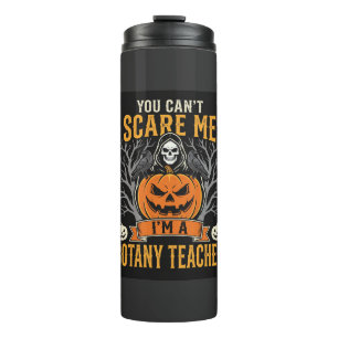 Halloween Botany Teacher Skeleton Pumpkin Design Thermal Tumbler