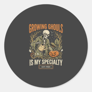 Halloween Botany Teacher Spooky Garden Classic Round Sticker