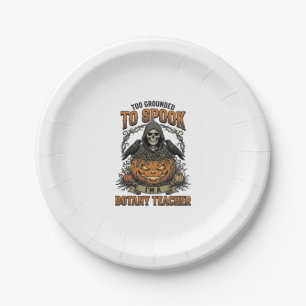 Halloween Botany Teacher Vintage Engraving Pumpkin Paper Plate