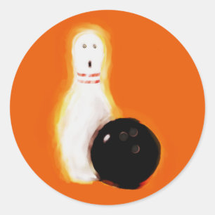 Halloween Bowling Party Classic Round Sticker