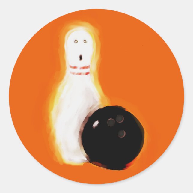 Halloween Bowling Party Classic Round Sticker (Front)