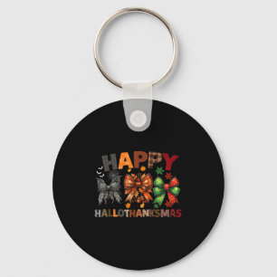 Halloween Bows Thanksgiving Christmas Happy Hallot Keychain