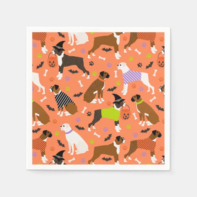 Halloween Boxer Dog Napkin (Front)