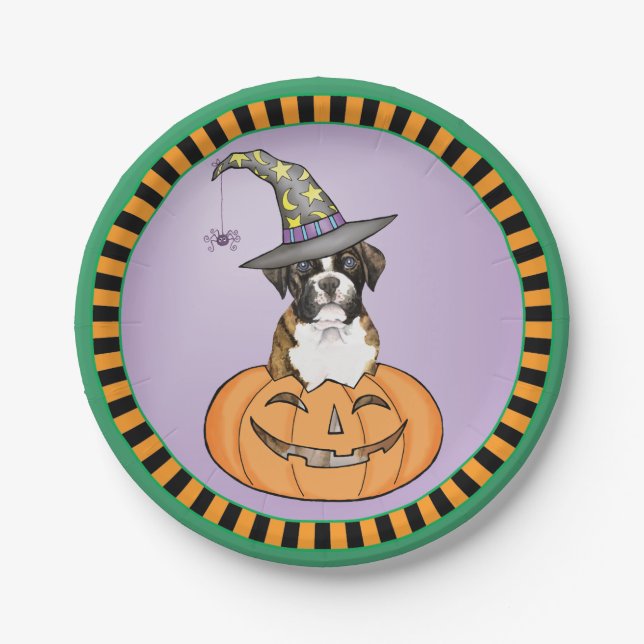 Halloween Boxer Paper Plate (Front)