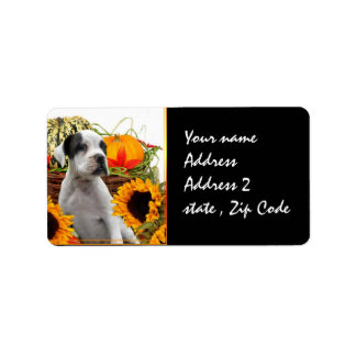 Halloween boxer puppy label