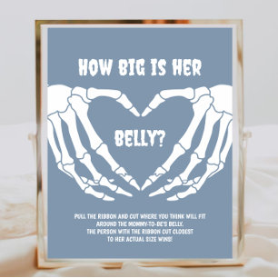 Halloween Boy Baby Shower How Big Is Her Belly Poster