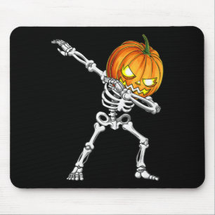 Halloween Boys Dabbing Skeleton Scary Pumpkin Jack Mouse Pad