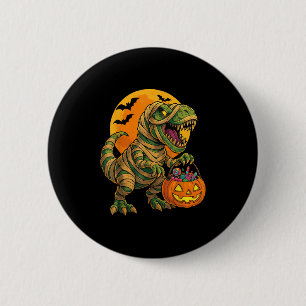 Halloween Boys Dinosaur Mummy T Rex Scary Pumpkin 2 Inch Round Button