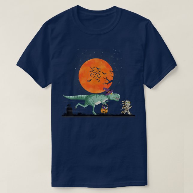 Halloween Boys Dinosaur T re Mummy Scary Pumpkin M T-Shirt (Design Front)