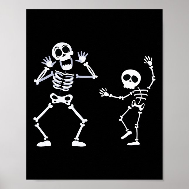 Halloween  Boys Girls Kids Skeleton Griddy Dance T Poster (Front)