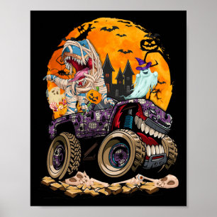 Halloween Boys Kids Dinosaur T rex Dino Pumpkins Poster