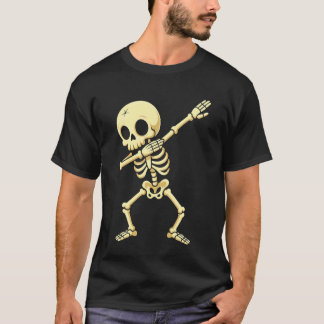 Halloween Boys Men Dabbing Skeleton Skull Rib Cage T-Shirt
