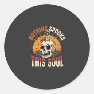 Halloween Brave Skeleton Night Classic Round Sticker