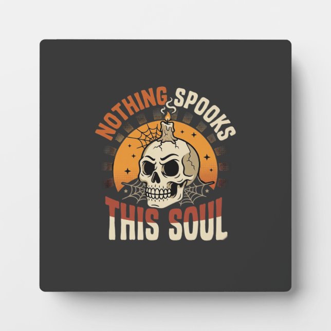 Halloween Brave Skeleton Night Plaque (Front)