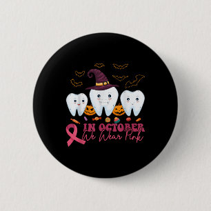 Halloween Breast Cancer Awareness _1 2 Inch Round Button