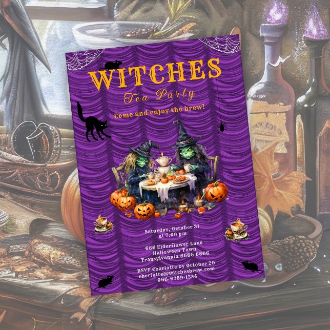 Halloween Brew sorcières Thé Invitation (Créateur téléchargé)