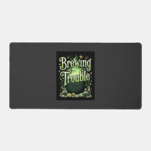 Halloween Brewing Trouble Witch Cauldron Potion De Desk Mat