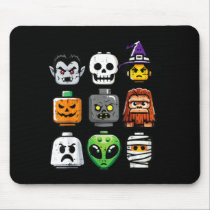 Halloween Brick Pumpkin Ghost Heads Costume Boys Mouse Pad