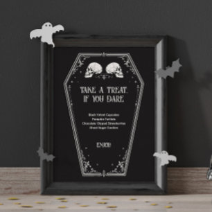 Halloween Bridal Shower Desert Menu Poster