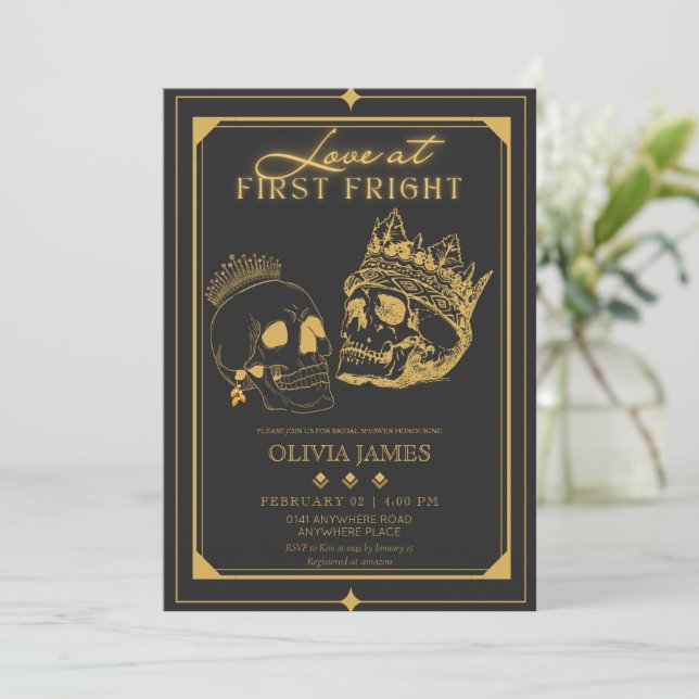 Halloween bridal shower  invitation (Standing Front)